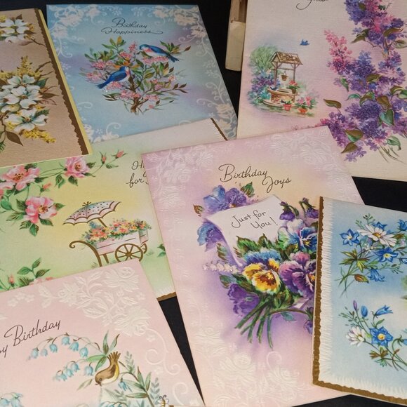 Lot '40s/'50s Era Assorted Greeting Cards-Never Used-67 Pieces + Boxes - Picture 15 of 15